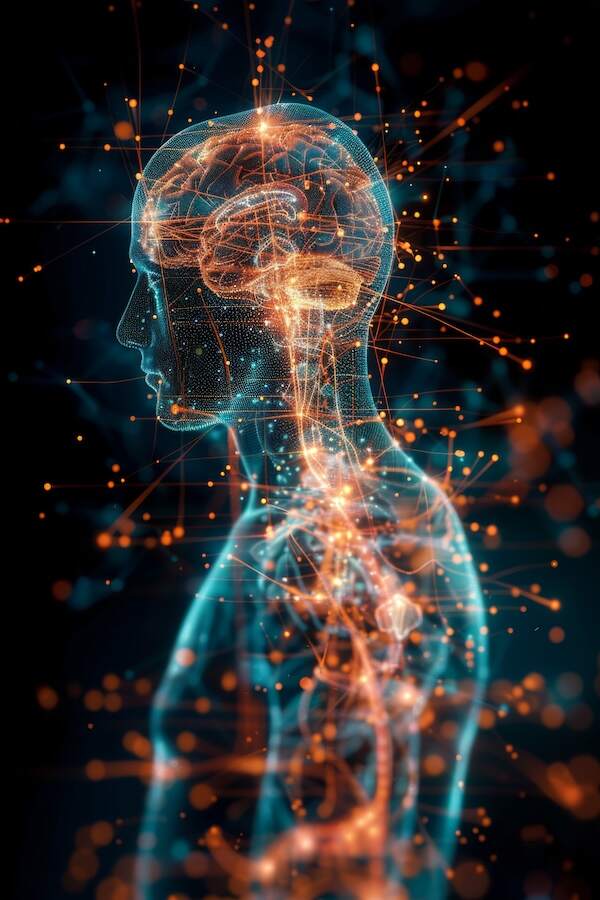 Glowing neural pathways illustrating subconscious reprogramming and nervous system healing